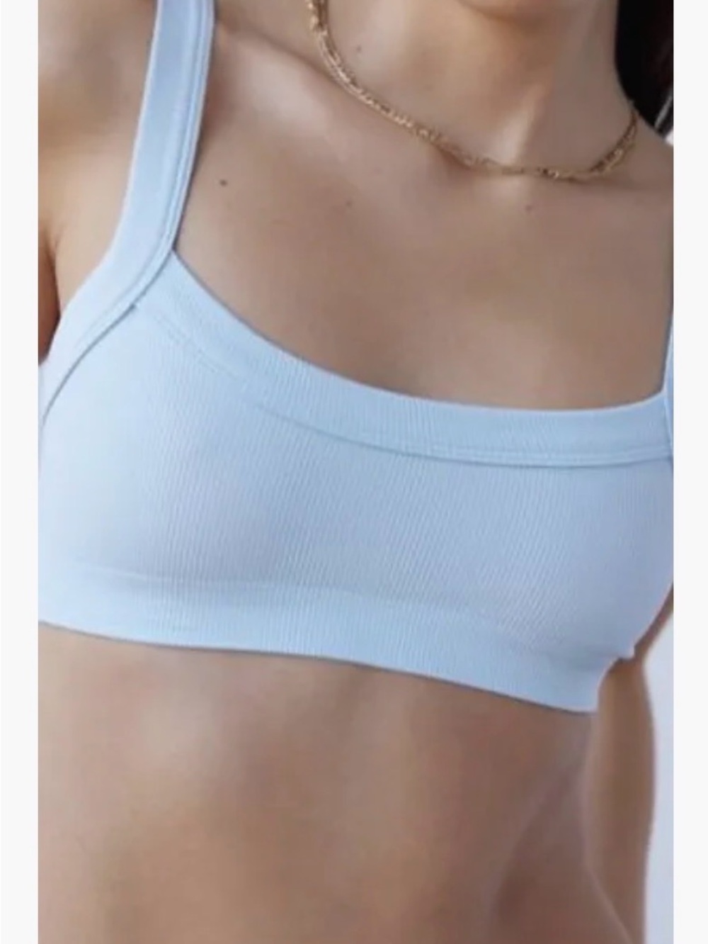 Urban Outfitters Seamless Ribbed Bralette - Light Blue